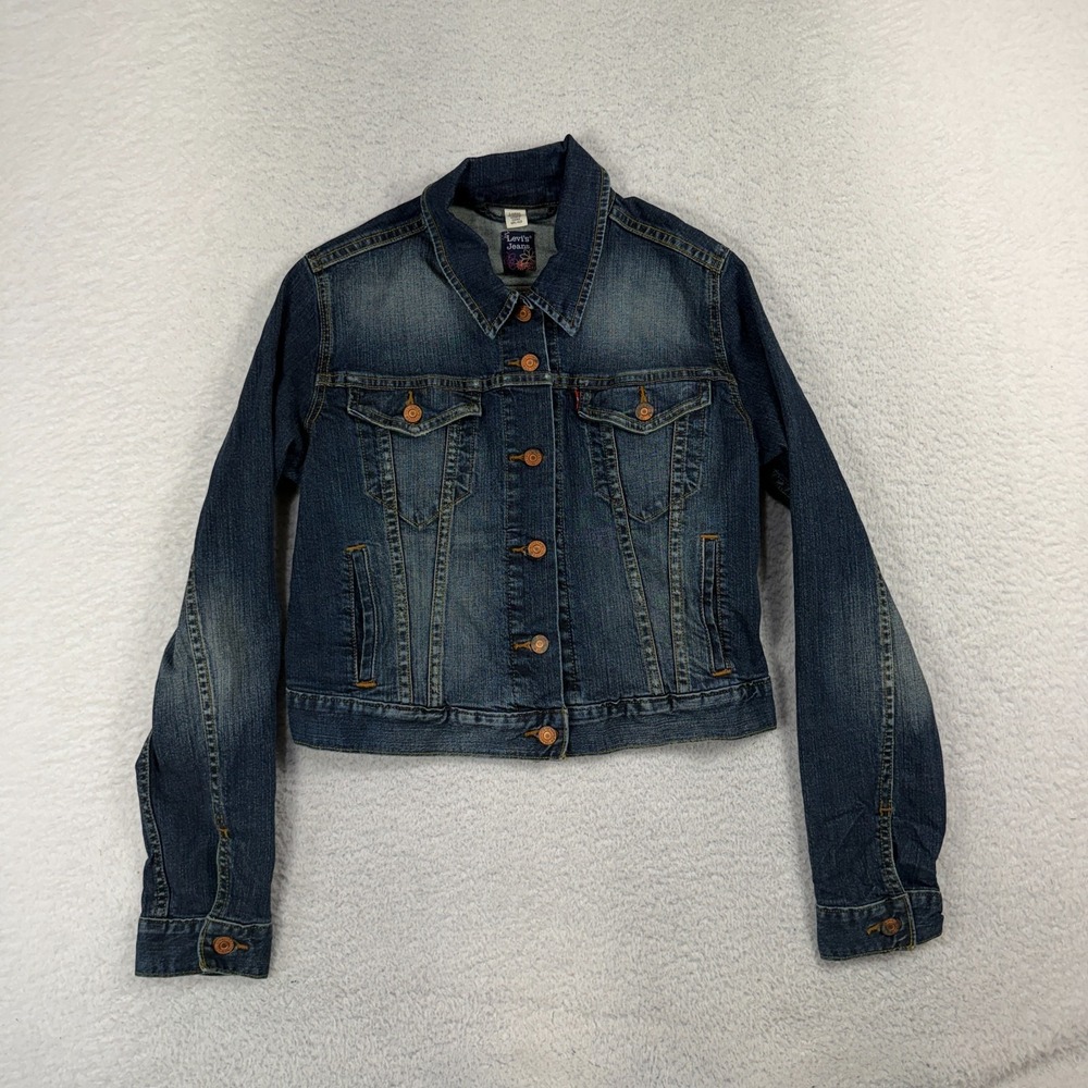 Vintage Levis WPL-423 Original Trucker Jacket Large Womens Long Sleeve Y2K BLUE